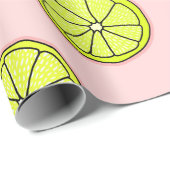 Roze limonade leemon slice Pattern Blush Cadeaupapier (Rol Hoek)