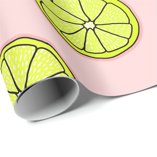 Roze limonade leemon slice Pattern Blush Cadeaupapier (Rol Hoek)