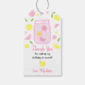 Roze limonade Lemon Birthday Cadeaulabel (Voorkant)
