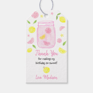 Roze limonade Lemon Birthday Cadeaulabel