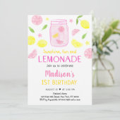 Roze limonade Lemon Birthday Kaart (Staand voorkant)