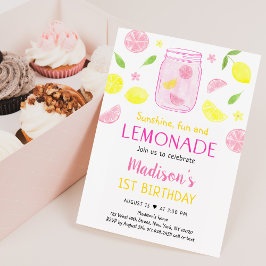 Roze limonade Lemon Birthday Kaart