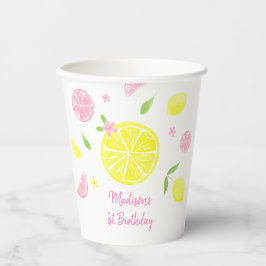 Roze limonade Lemon Birthday Papieren Bekers