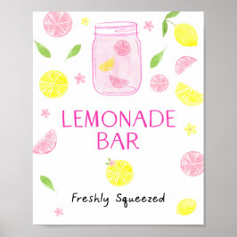 Roze limonade Lemon Birthday Poster