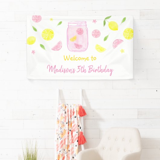 Roze limonade Lemon Birthday Spandoek (Insitu)