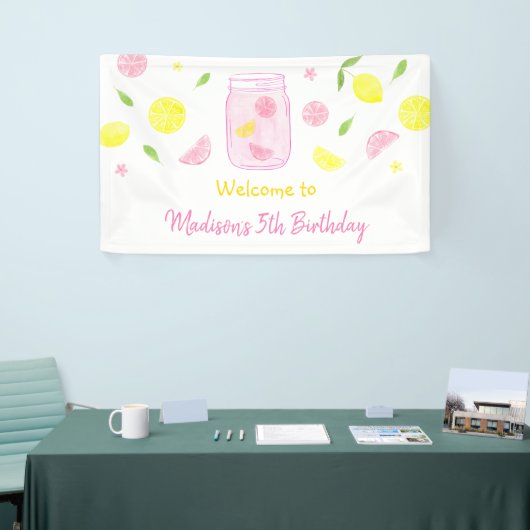 Roze limonade Lemon Birthday Spandoek (Beurs)