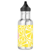 Roze limonade Lemon Slices Monogram Water Fles (Rechts)