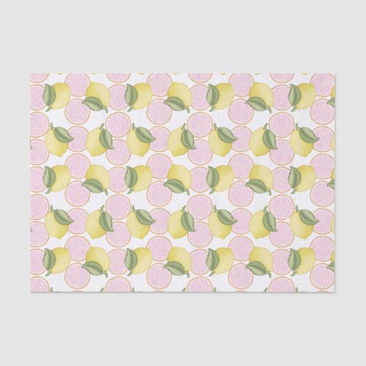 Roze limonade Lemon Verjaardagsfeest Tissue Paper Tissuepapier (Voorkant)