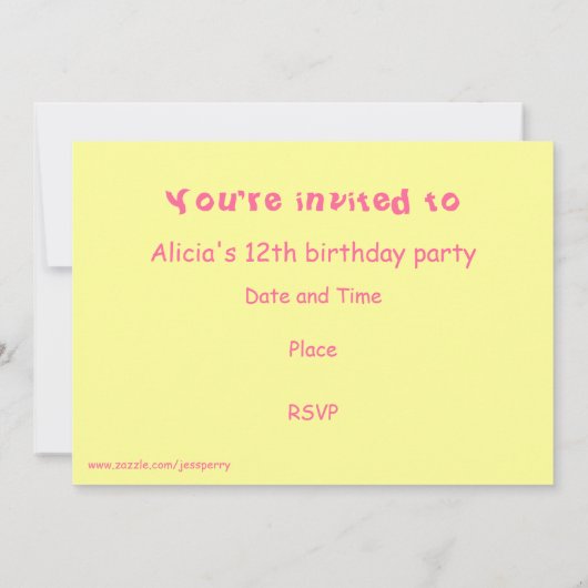 Roze limonade 'lemons'-partijuitnodiging rechthoek kaart (Achterkant)