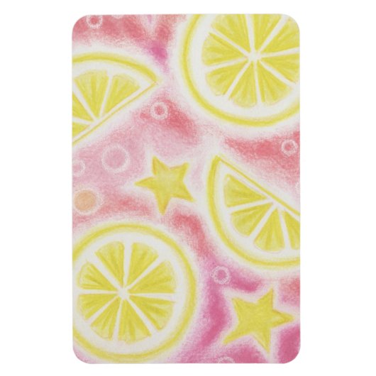 Roze limonade 'lemons' premium magnet magneet (Verticaal)