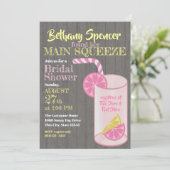 Roze limonade Main Squeeze Vrijgezellenfeest Kaart (Staand voorkant)