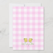 Roze limonade met als Baby shower uitnodiging (Achterkant)