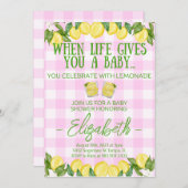 Roze limonade met als Baby shower uitnodiging (Voorkant / Achterkant)