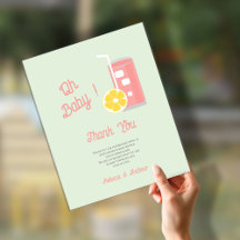 Roze limonade Modern Oh Baby shower Party