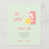 Roze limonade moderne Oh Baby Shower-feest  (Voorkant)