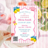 Roze limonade Net afgestudeerd foto & QR-code Kaart