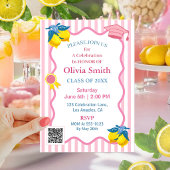 Roze limonade Net afgestudeerd foto & QR-code Kaart