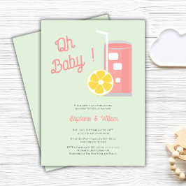 Roze limonade Oh Baby shower Modern Kaart