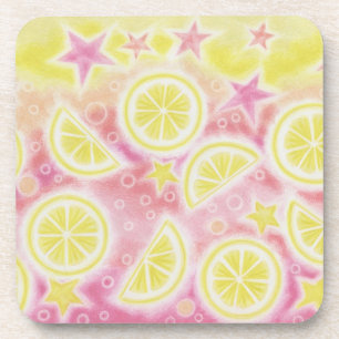 Roze limonade onderzetter set