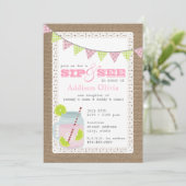 Roze limonade op schoot en Limoen Sip + zie Kaart (Staand voorkant)