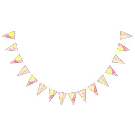 Roze limonade Partij, geel en roze Vlaggetjes