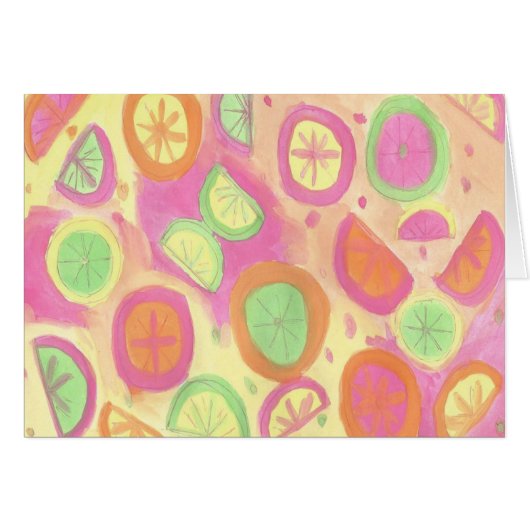 Roze limonade Pattern Wenskaart (Voorkant Horizontaal)