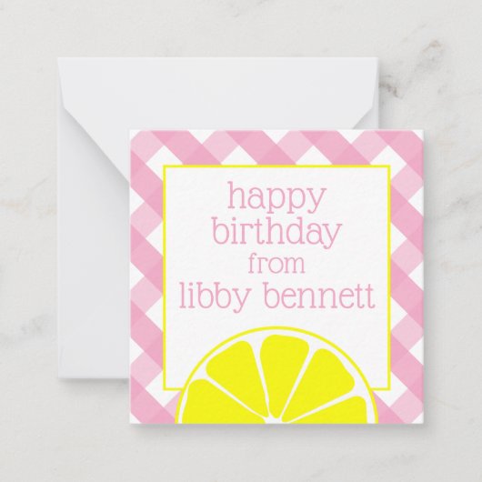 Roze limonade persoonlijke cadeaubehuizing Kaarten Notitiekaartje (Voorkant)