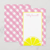 Roze limonade persoonlijke notitiekaarten (Voorkant / Achterkant)