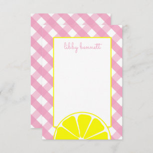 Roze limonade persoonlijke notitiekaarten
