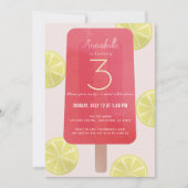 Roze limonade popsicle meisje verjaardag kaart (Voorkant)