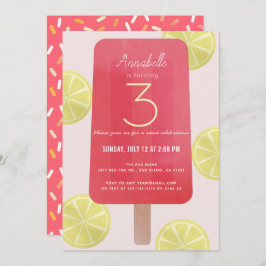 Roze limonade popsicle meisje verjaardag kaart