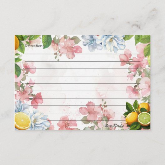 Roze limonade Recept Kaart (Achterkant)