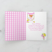 Roze limonade rood haar meisje gelukkig verjaardag kaart (Binnen)