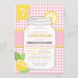 Roze limonade stand (elke leeftijd) Verjaardagsfee Kaart