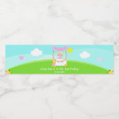 Roze limonade stand verjaardag blond haar meisje waterfles etiket (Enkel label)