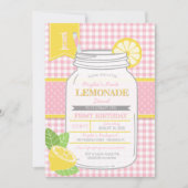 Roze limonade standaard eerste verjaardag kaart (Voorkant)