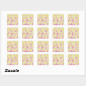 Roze limonade sticker vierkant (Vel)