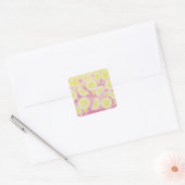 Roze limonade sticker vierkant (Envelop)
