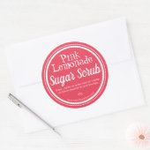 Roze limonade suiker scrub productetiketten ronde sticker (Envelop)
