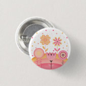 Roze limonade tuin ronde button 3,2 cm (Voorkant /achterkant)