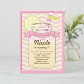 Roze limonade-uitnodiging / Roze limonade-uitnodig Kaart (Staand voorkant)