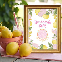 Roze limonade Verjaardag Bar Sign