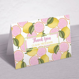 Roze limonade verjaardag bedankkaart