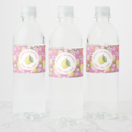 Roze limonade Verjaardag Water Fles Label Waterfles Etiket