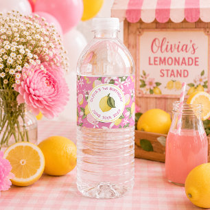 Roze limonade verjaardag waterfles label etiket