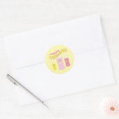 Roze limonade verjaardag zomer stippen cute ronde sticker (Envelop)