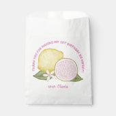 Roze limonade verjaardagsfeestje gunstzak bedankzakje (Voorkant)