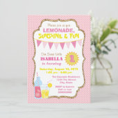 Roze Limonade Verjaardagsfeestje Kaart (Staand voorkant)