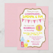 Roze Limonade Verjaardagsfeestje Kaart (Voorkant / Achterkant)