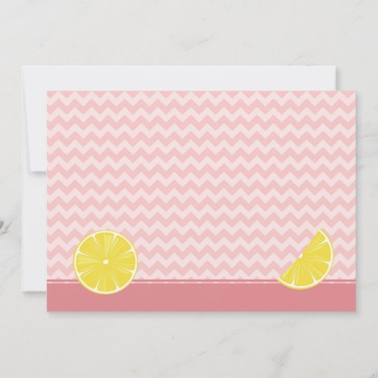 Roze limonade verjaardagsfeestje uitnodiging (Achterkant)